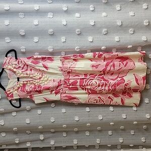 Lilly Pulitzer Kaya Cameo White Printed Dress Rose Print Size 6